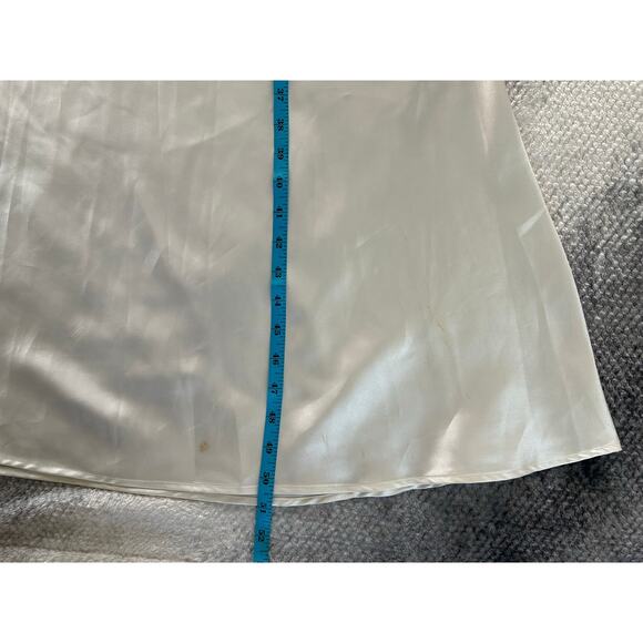 Vintage Intimo Amore Nightgown Sexy Satin Like Lace White Slip 90s Size Medium - Picture 9 of 11